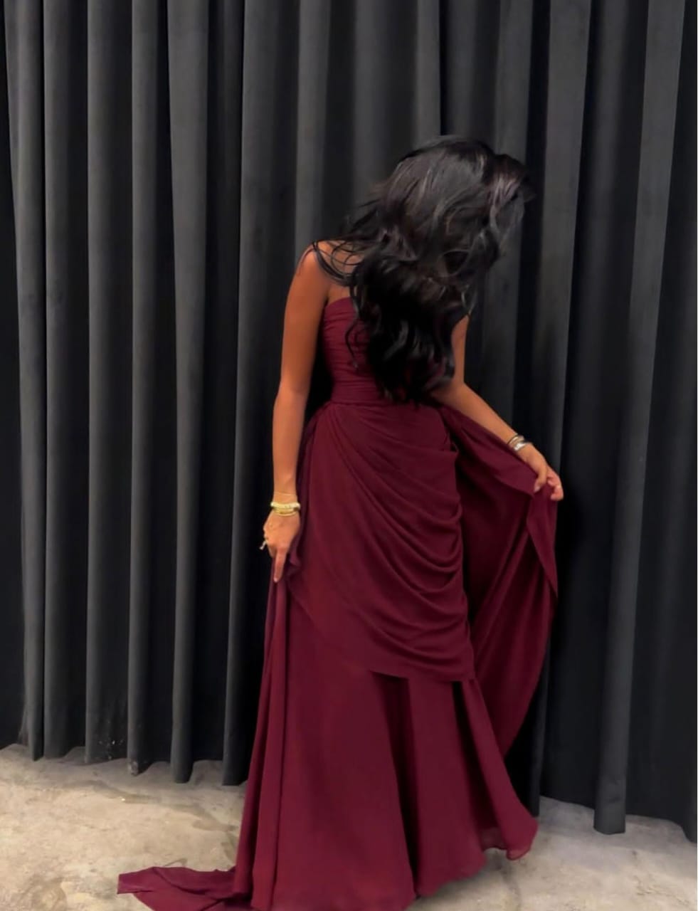 Elegant strapless gown